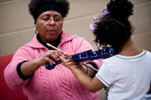 Betty Perry and student